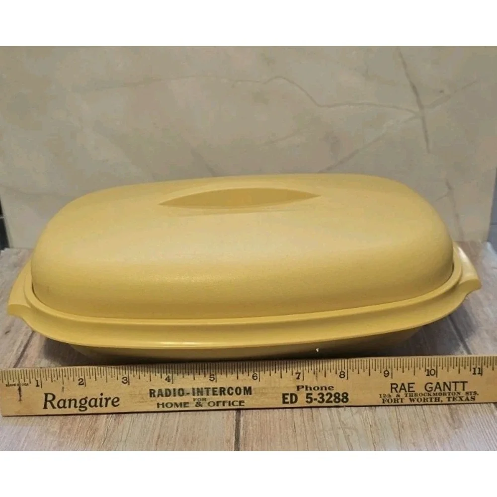 Vintage Tupperware Microwave Three Piece Steamer Harvest Gold